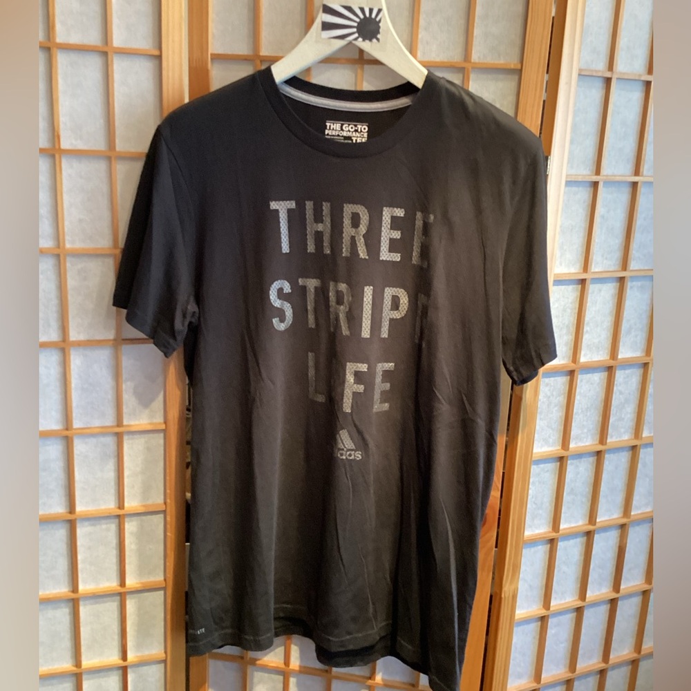 Adidas The Go-To Performance Tee Climalite "Three Stripe Life" CD2567 Men Large